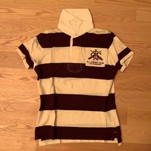 Red & white Ralph Lauren rugby shirt